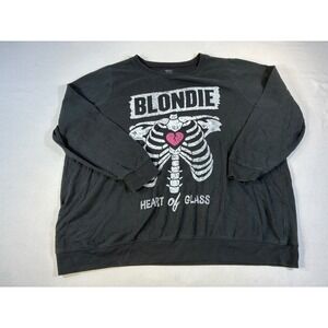 The Vinyl Icons Blondie Heart of Glass Skeleton Graphic Sweatshirt Black Size 3